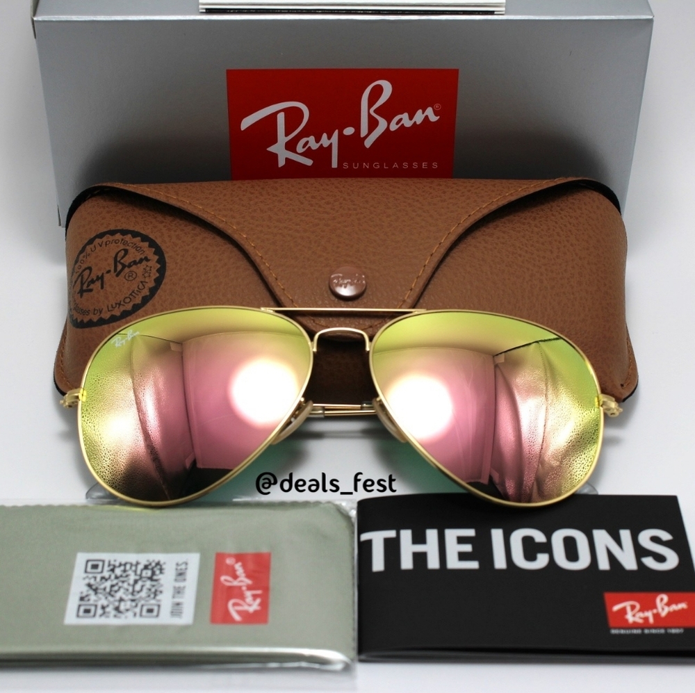 Model Display Ray-Ban Aviator Copper Pink Mirror RB3025 - Picture 6 of 17